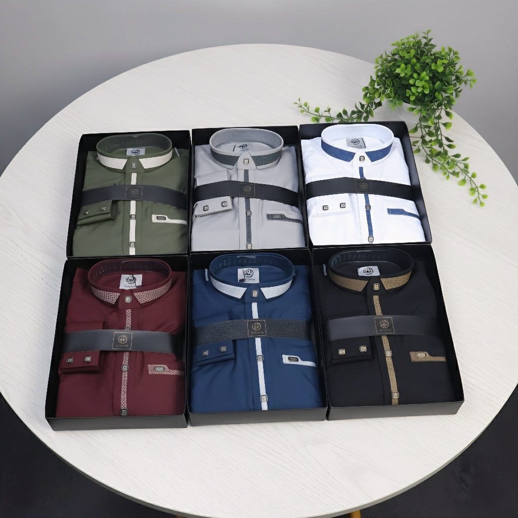 AlnoorJubah Premium Design Sauqi / Gamis Pria Dewasa Bahan Katun Manset elegan