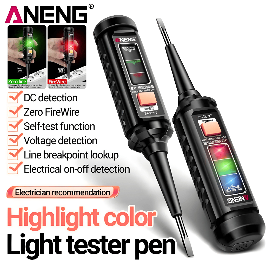 (CM) ANENG B15 Tespen Listrik AC/DC Multifungsi Multimeter Tester AC Voltage NCV Sound Alarm