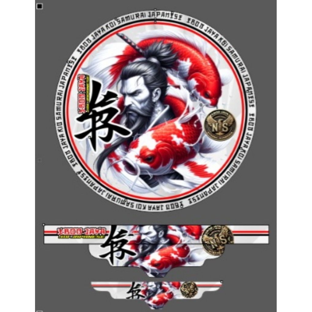 STICKER DECAL SANGKAR MURAI EBOD JAYA NO2 MOTIP SAMURAI KOI