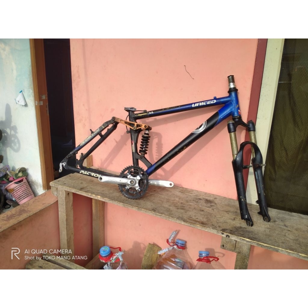 READY Frame Sepeda MTB 26 Alloy Suspensi United Patrol Jadul Size 16" Seri FDTB01134 + FORK RST + CR