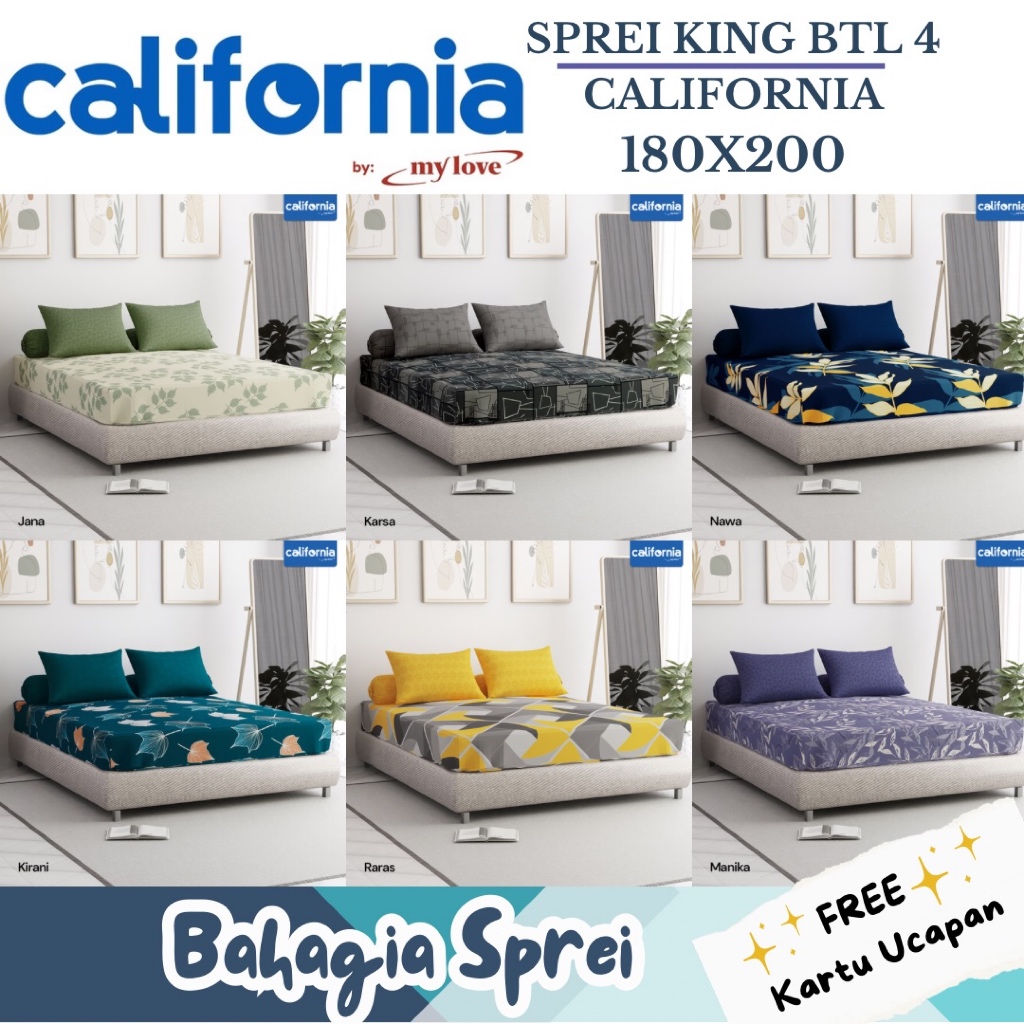 Sprei California King 180x200 Bantal 4