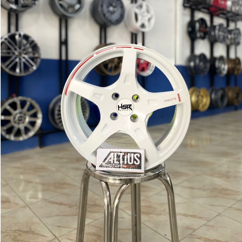 Pelek Mobil HSR Palang Bintang Type PENTE Ring 16 Lebar 7 ET42 Untuk Mobil Vios, Yaris, Sigra, Altis