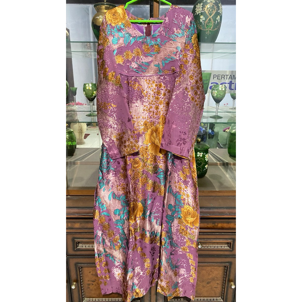 Longdress/Rok Motif Bunga Warna Ungu