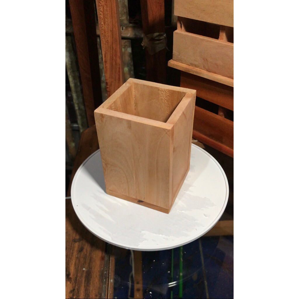 Tempat kayu kotak serbaguna / wooden box 8x8x12