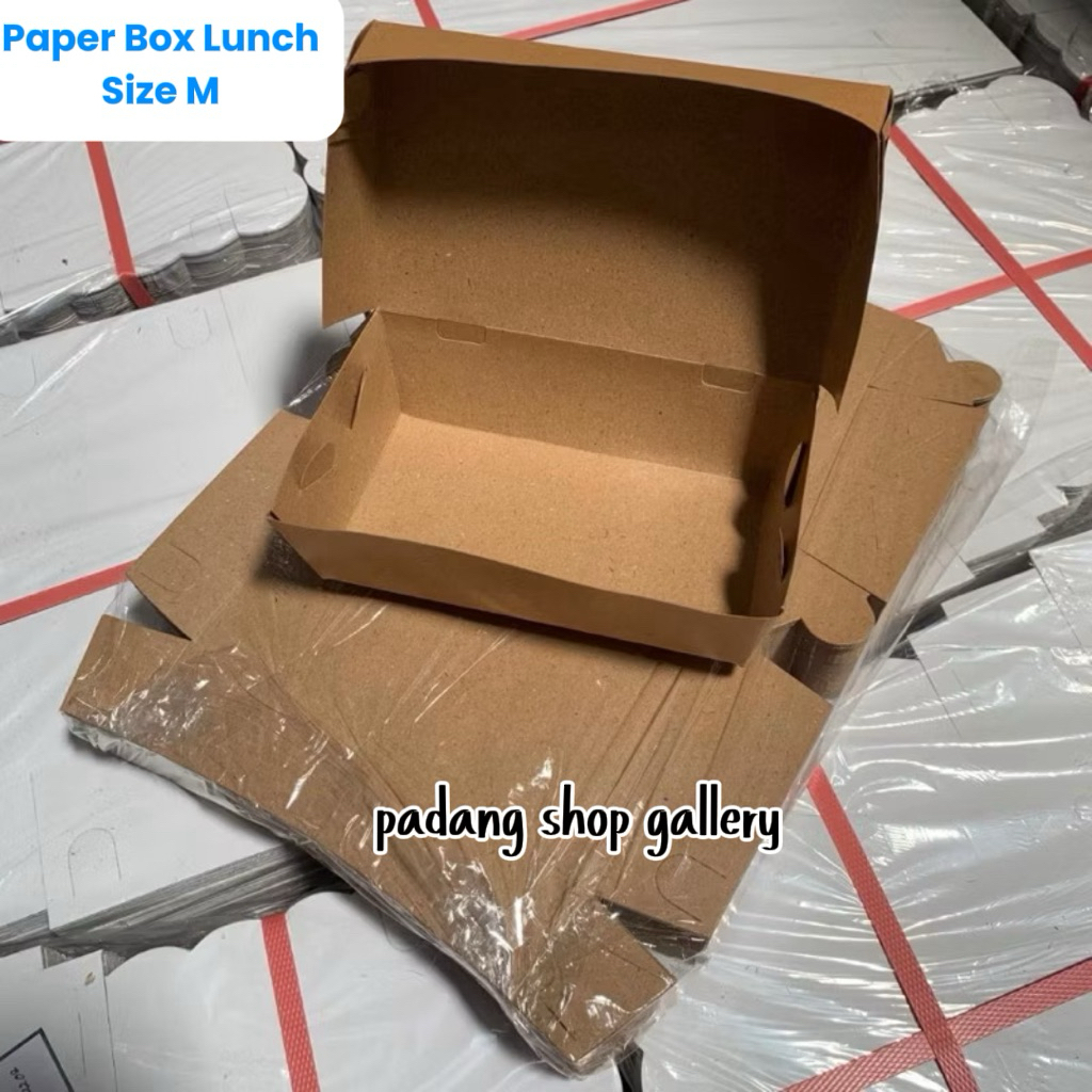 Paper Lunch Box Kotak Makan Ukuran M Laminasi Tebal Kotak Mie Pedas Kotak Ayam Geprek