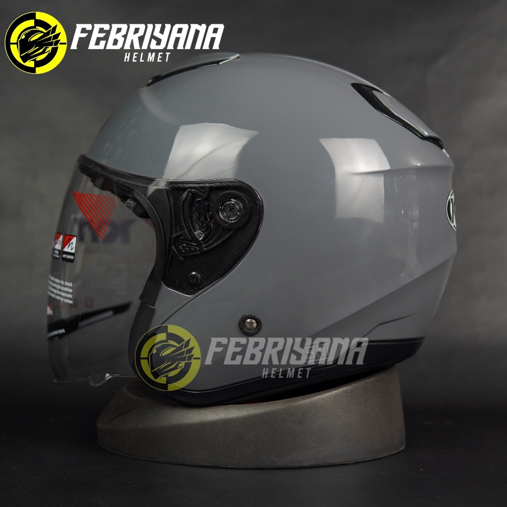 HELM KYT KYOTO SOLID GORILA GREY GLOSSY HALF FACE KYT KYOTO
