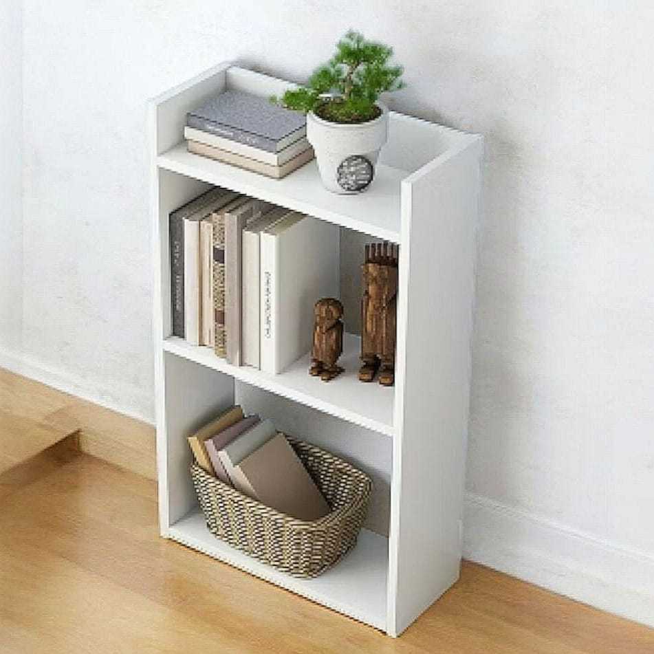 RAK LEMARI BUKU 3 SUSUN SERBAGUNA BAHAN KAYU / PLYWOOD MODEL AESHTETIC