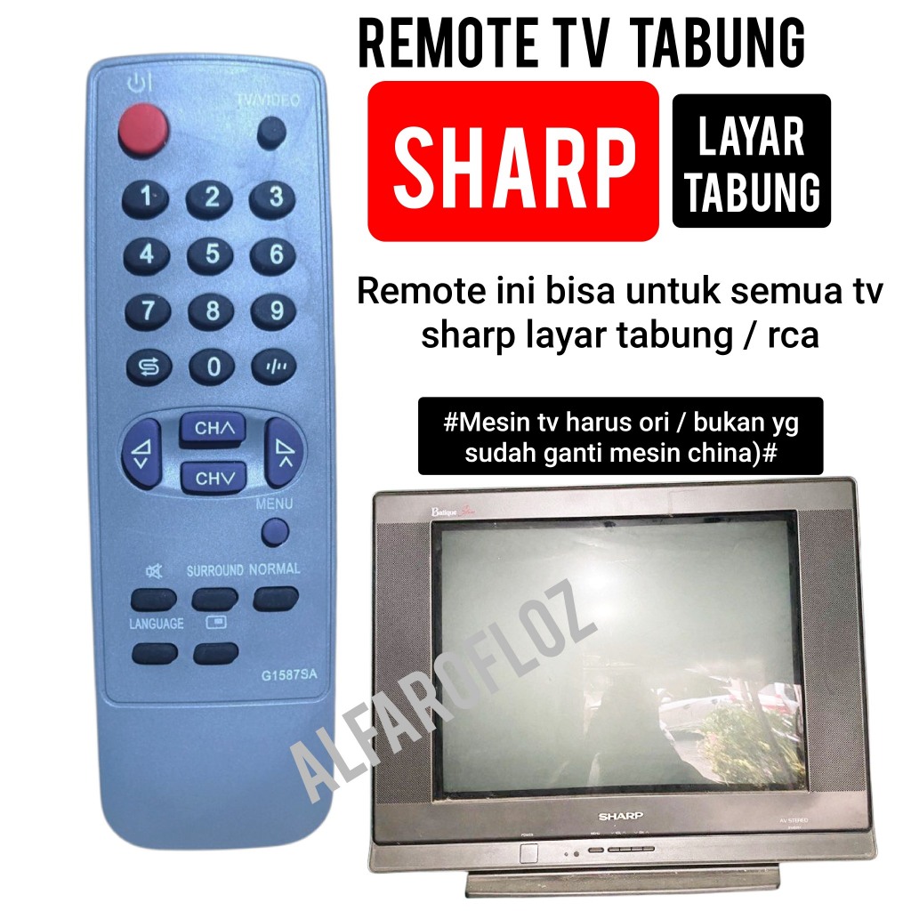 REMOTE TV SHARP LAMA LAYAR TABUNG LANGSUNG PAKAI