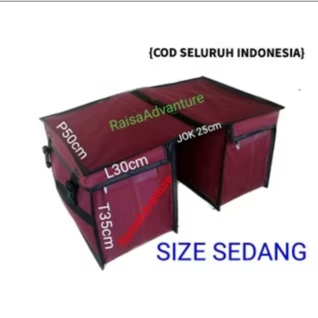 NEW MODEL PCX NMAX JUMBO - TAS GANDEK / TAS KURIR MOTOR SAMPING - KAIN POLIESTER ANTI AIR