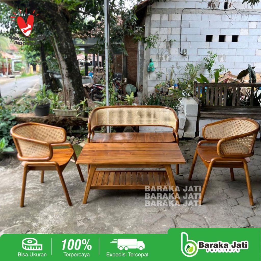 Kursi Tamu Rotan - Set Meja Tamu Cleopatra - Kursi tamu rotan Cleopatra