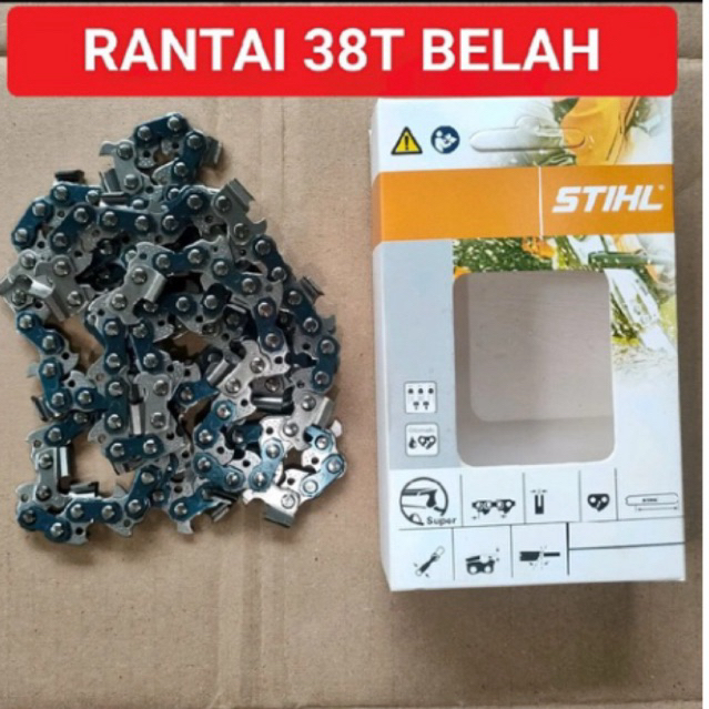 Rantai Belah Stihl  Bar 22" /38T .Rantai Belah 22 inch 38 Mata.