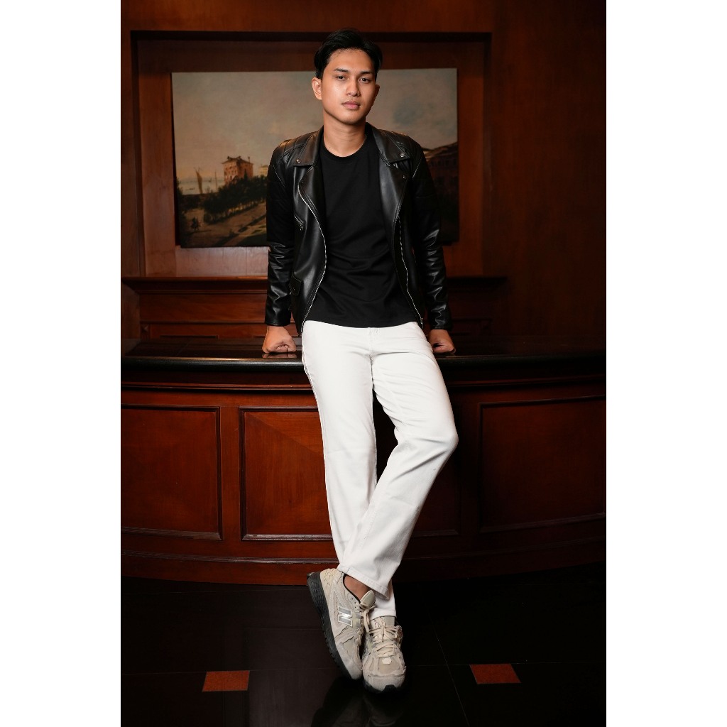 FOREX Celana Jeans Pria Putih Polos Regular Fit DLRS3648