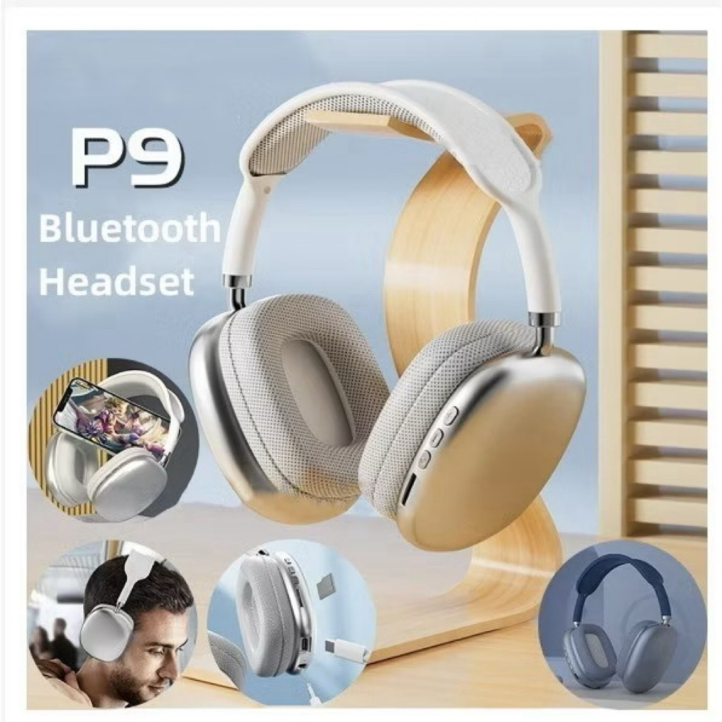 (TERMURAH) P9 Headphone Bluetooth Wireless HIFI Stereo Bass HiFi Stereo Headset Support TF Card Spor