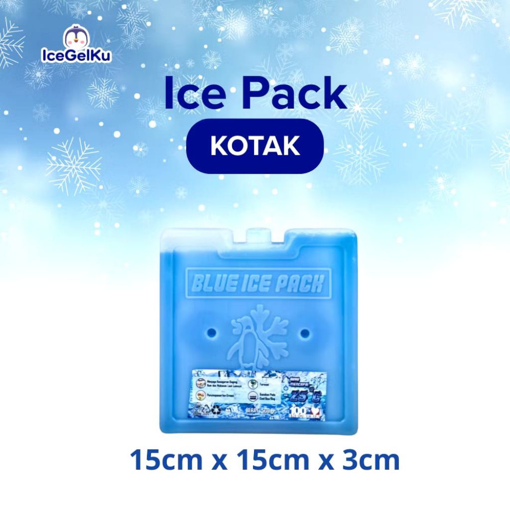 Ice Pack Kotak 15x15X2,7cm / Blue Ice Pack Kotak Icepack Pengganti Dry Ice