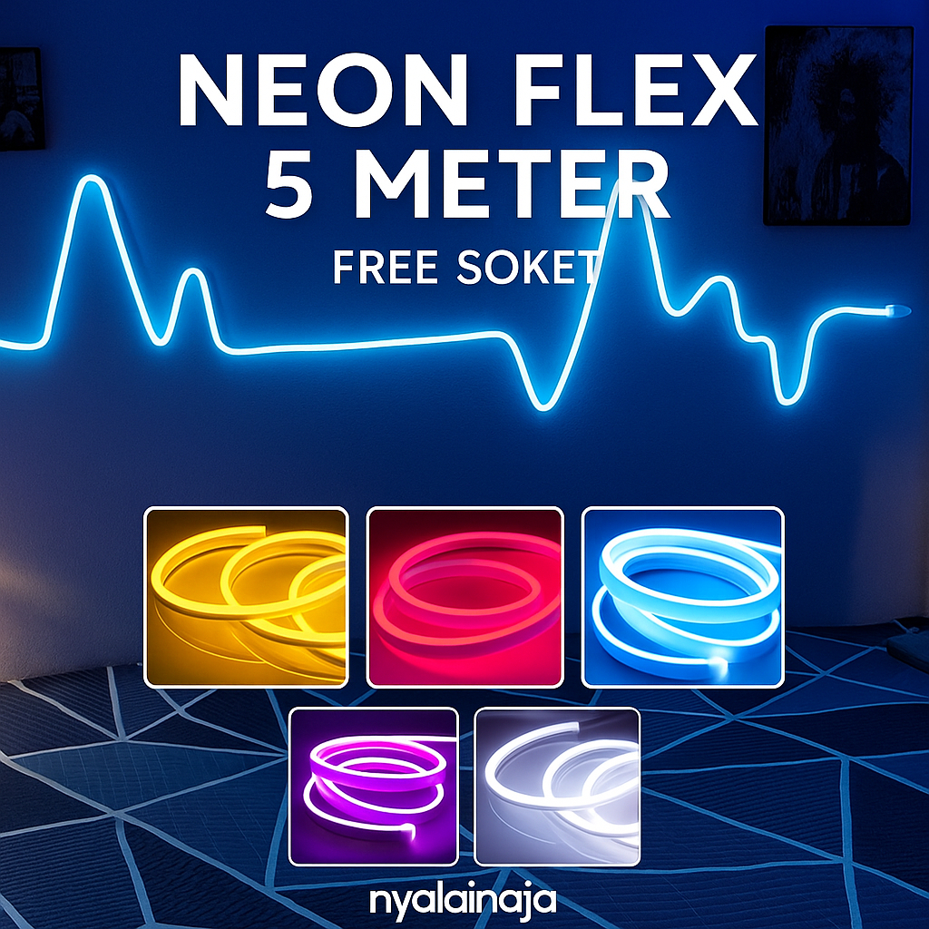 Lampu Hias Kamar LED Neon Flex 220V Soket Detak Jantung