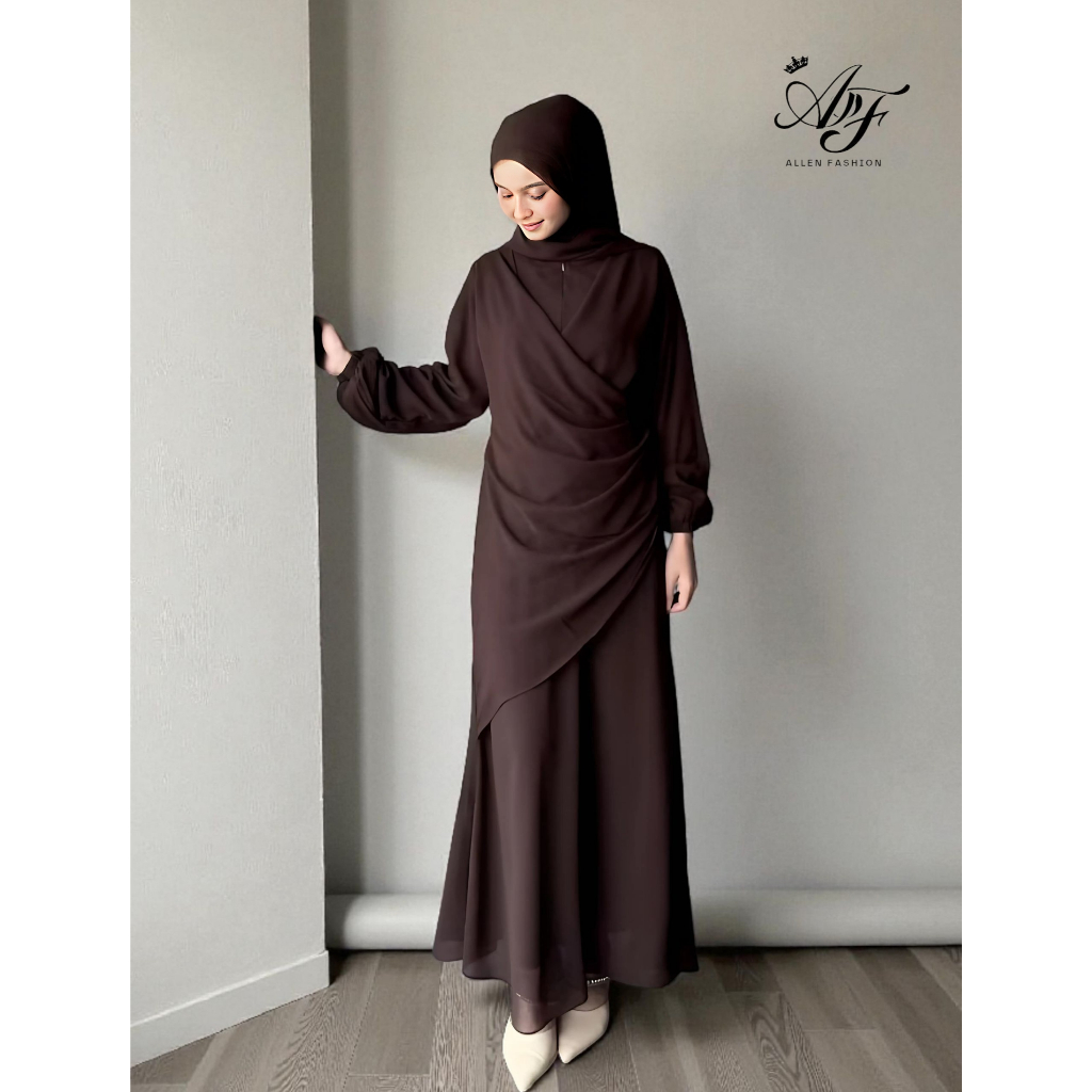 Gamis Lebaran 2026 Model Terbaru Mahogany Terbaru 2025 - Size S - XXL Ld 100-120 Ceruti Babydoll