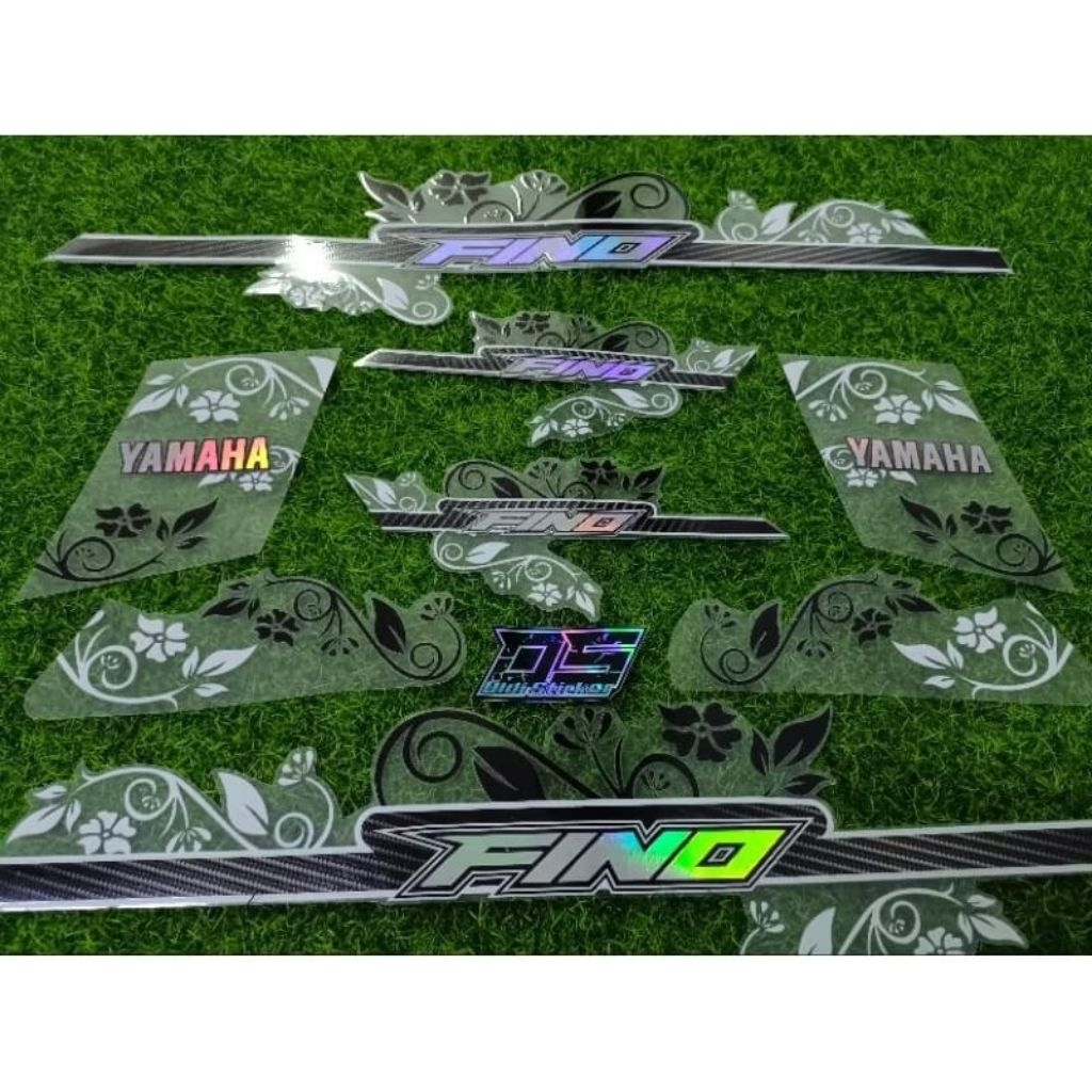 STRIPING STIKER TRANSPARAN GLOSSY FINO 110 KARBU FON HOLOGRAM COSTUM FLOWER