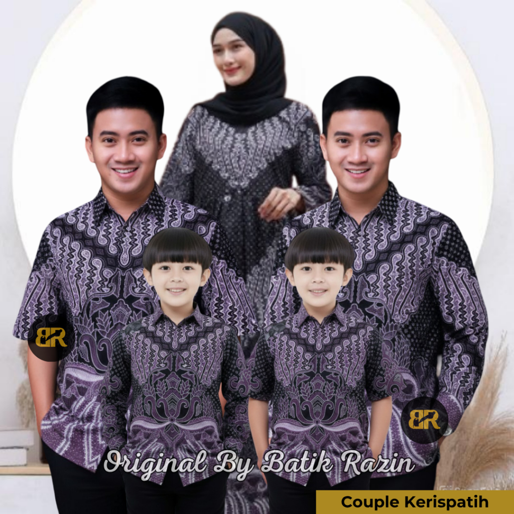 Sarimbit Batik Keluarga Motif Ungu Dan Burgundy - Angun Dan Elegan Untuk Keluarga Harmonis
