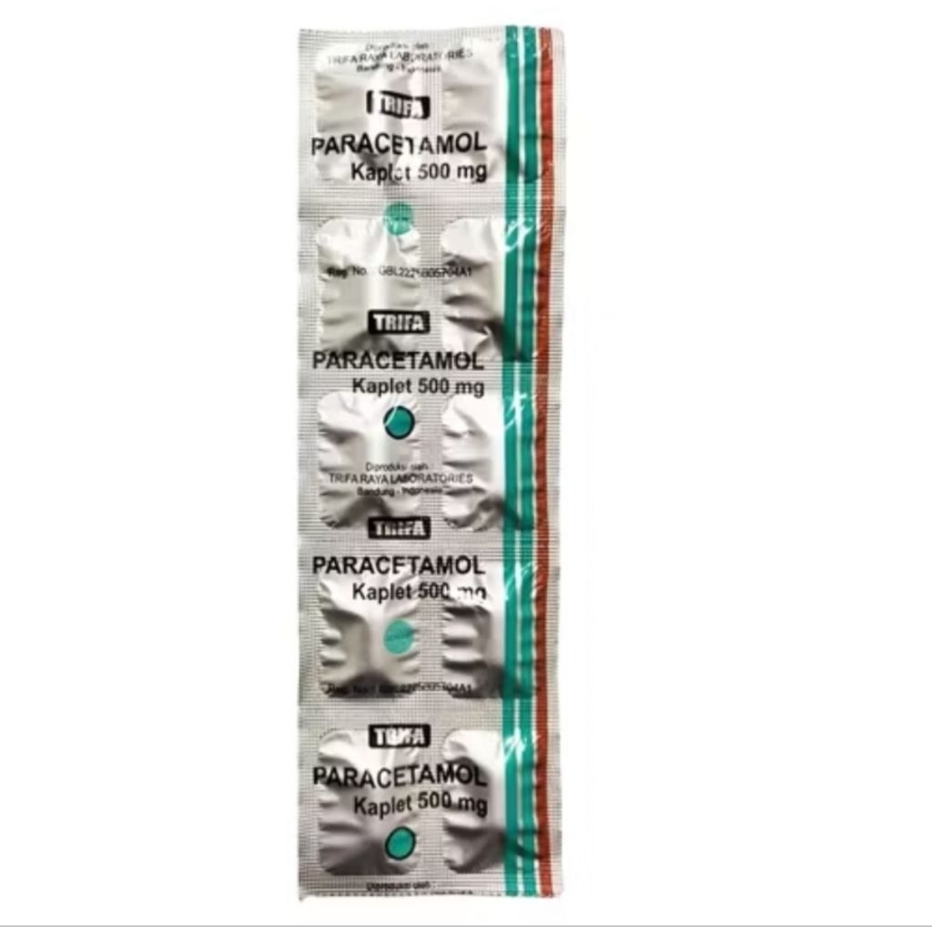 Paracetamol Trifa 500 mg generik strip isi 10 (mengobati pusing & demam)