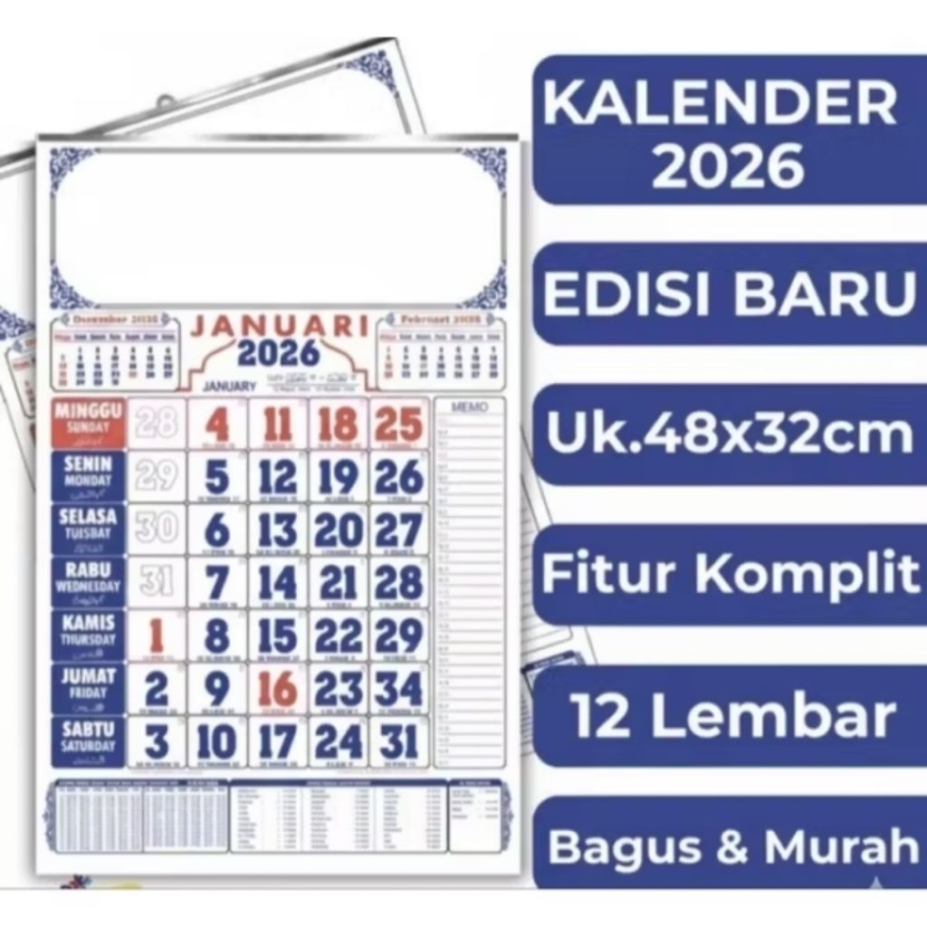 NEW KALENDER BULANAN INDONESIA 2026