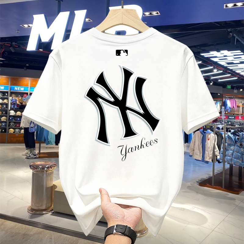 MLB NY Kaos Original Resmi NY T-shirt Desain Sporty Klasik Bahan Katun Nyaman Sepanjang Hari