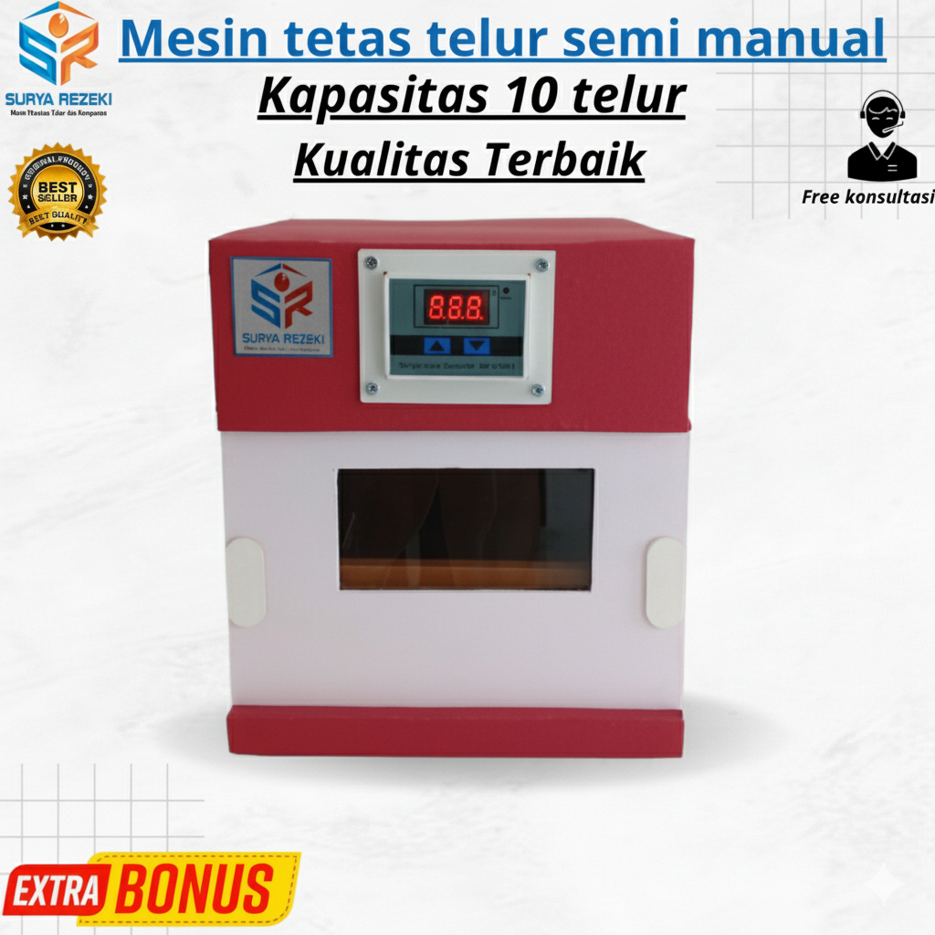 mesin tetas telur semi otomatis / mesin penetas telur semi otomatis kapasitas 10 telur