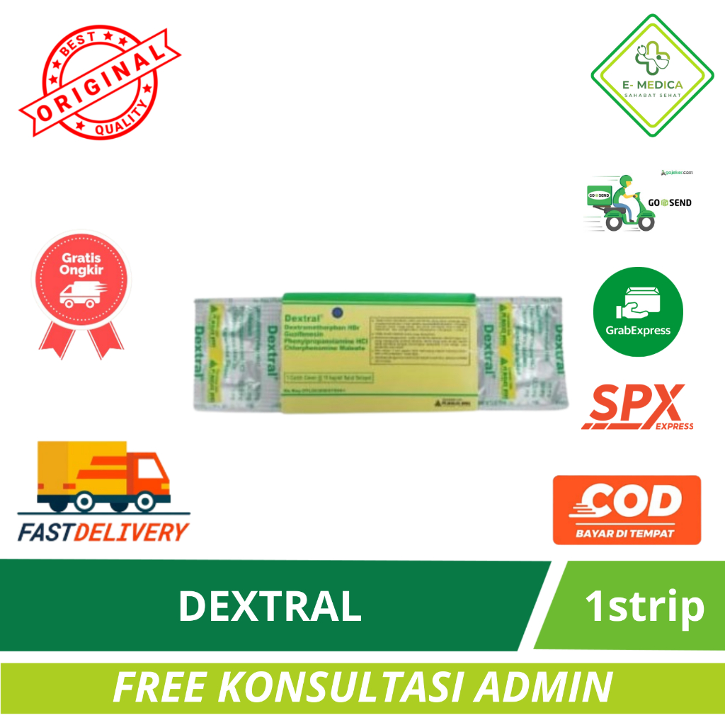 ⚡KILAT⚡ (1strip @10tab) DEXTRAL Batuk Kering Flu Pilek