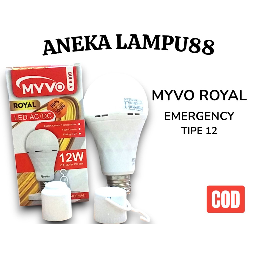 LAMPU EMERGENCY MYVO ROYAL TIPE 12 PUTIH - BOHLAM LED EMERGENCY MYVO ROYAL