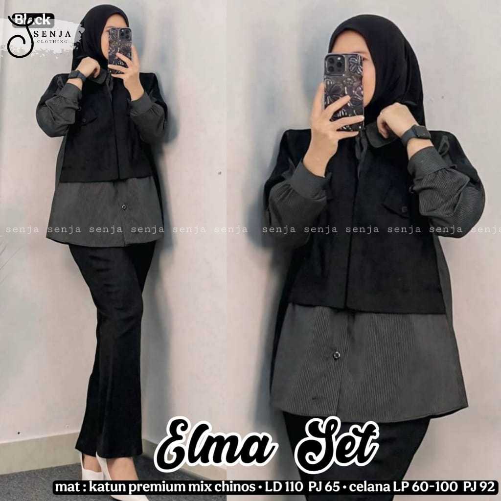 Elma Setelan Original Senja Clothing Matt Katun Premium Mix Chinos Setelan Celana Elma Senja