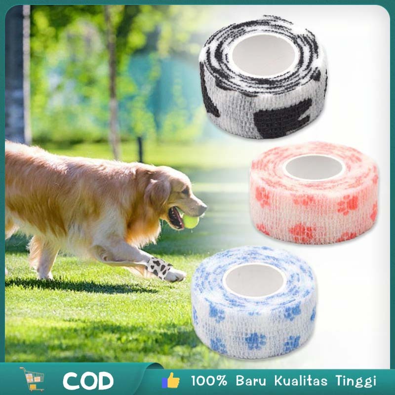 2pcs Perban Anjing Elastic Pet Bandage Bandage Kucing Anti Dirty Perban Hewan Peliharaan