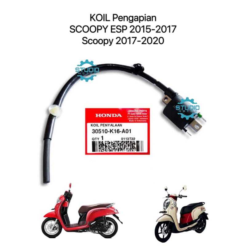 S2 30510K16A01 39510-K93-N01 COIL KOIL PENGAPIAN BUSI SCOOPY ESP K93 ORIGINAL HONDA