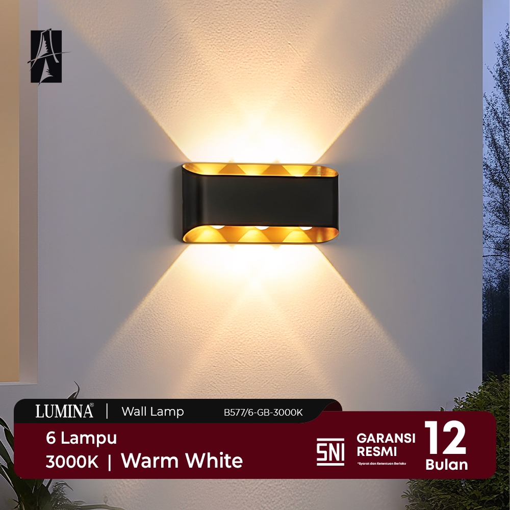 Lumina - Lampu Hias Dinding LED Minimalis Modern Sorot 2 Arah 2W 4W 6W 8W Tahan Air Outdoor & Indoor
