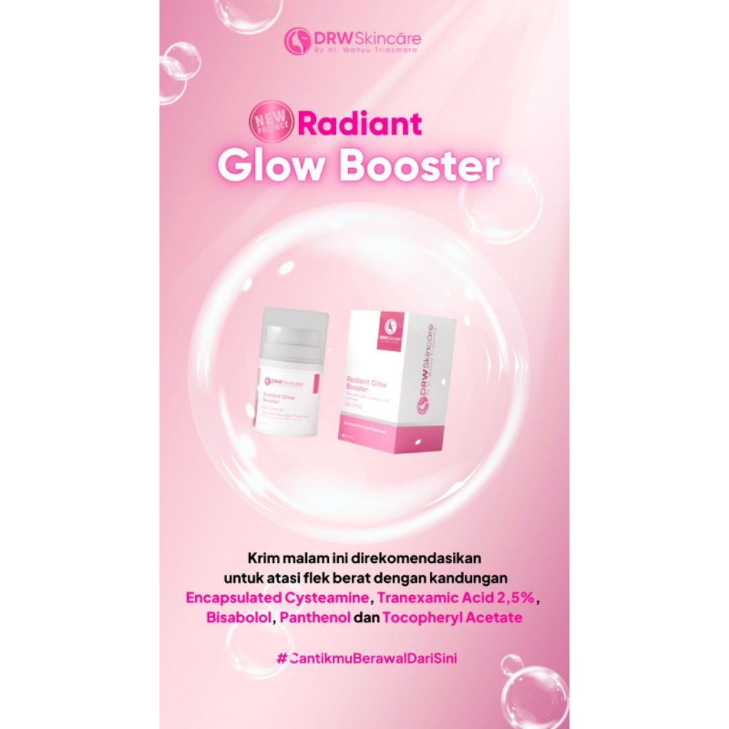 DRW SKINCARE NIGHT CREAM RADIANT GLOW BOOSTER KRIM MALAM UNTUK FLEK HITAM