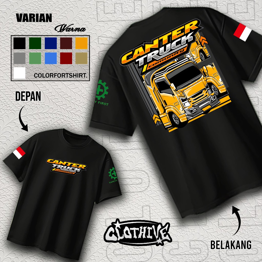 KAOS CLOTHIVE- KAOS CANTER TRUCK COMUNITY - KAOS CANTER TRUCK COMUNITY PRIA DAN WANITA - TERBARU DAN