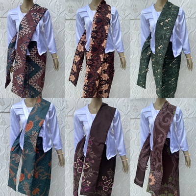 Termurah Selendang Kebaya Pundak Lepas Pasang Slendang Batik Katun Premium 14x200 Cm Seragam Wisuda