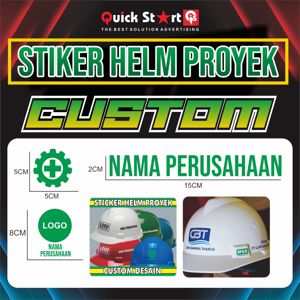 Sticker Cutting Logo Safety K3 untuk helm safetY