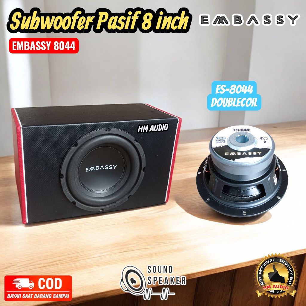 Speaker Subwoofer 8 inch Embassy + Box Universal pasif
