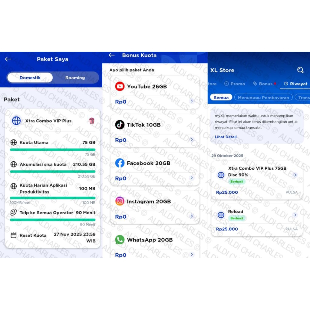 KARTU PERDANA XL XTRA COMBO VIP PLUS DISKON 90% 25K AKUMULASI KUOTA