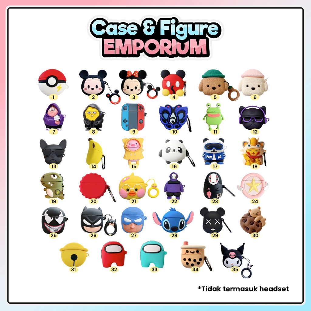 [T] Case Lenovo LP40 / LP40 Pro / LP40 S Thinkplus Wireless Bluetooth Earphone Cartoon Cute