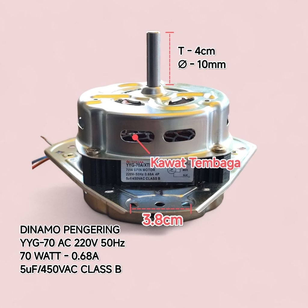 DINAMO PENGERING MESIN CUCI 2 TABUNG UMUM YYG-70W