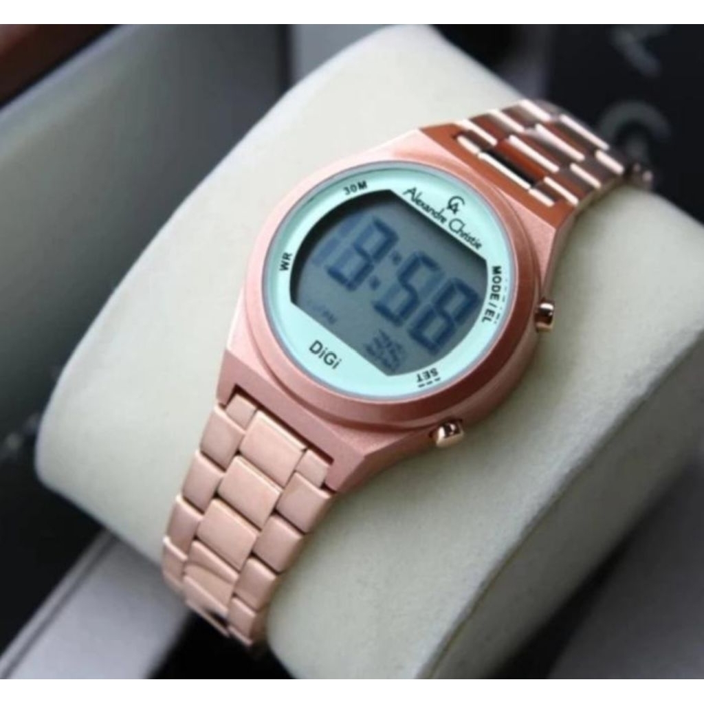 Jam Tangan Wanita Alexander Christie 9385 Rantai Original Digital