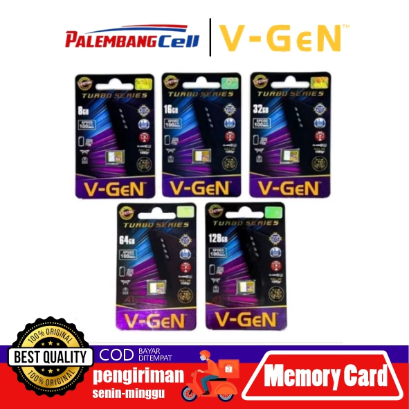 Memory Card VGEN Micro SD 8GB 16GB 32GB 64GB 128GB Class 10 Turbo Original - memori Hp