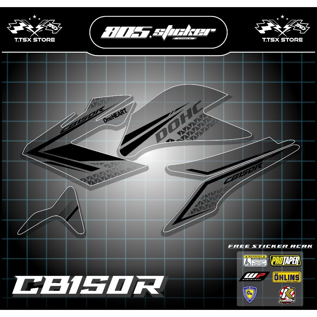 STRIPING STIKER TRANSPARAN CB150R OLD/STRIPING CB150R LAMA/STIKER VARIASI CB150R GRAFIS KEREN