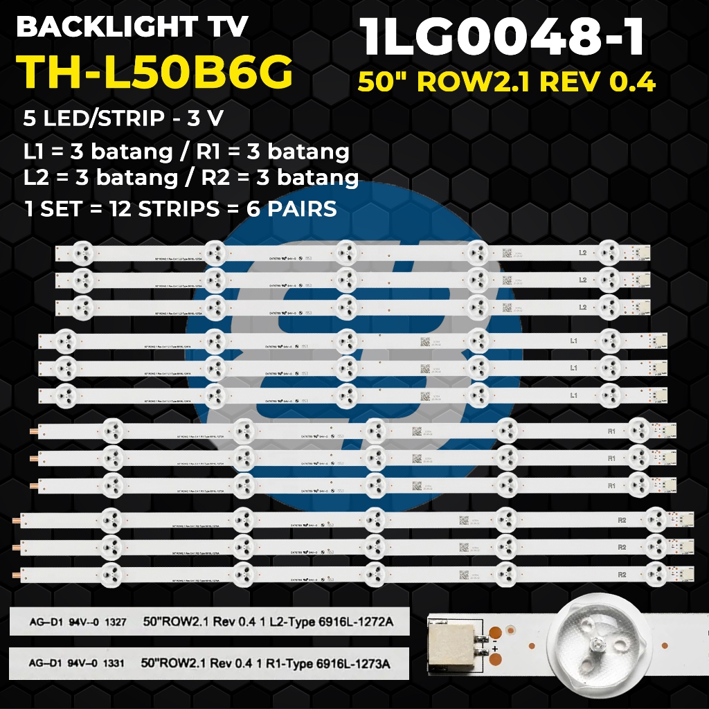 BACKLIGHT TV PANASONIC 50 Inch TH-L50B6G 50" ROW2.1 REV 0.4