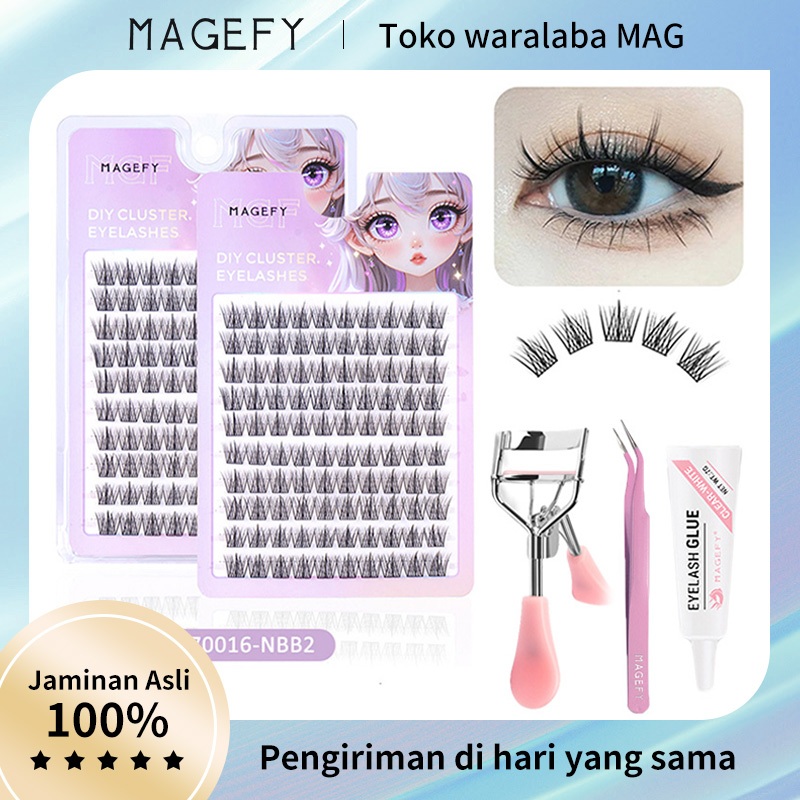 MAGEFY Bulu Mata Palsu Tanam Paket Bulu Mata Eyelash Extension Mix Natural Palsu Eyelashes Set