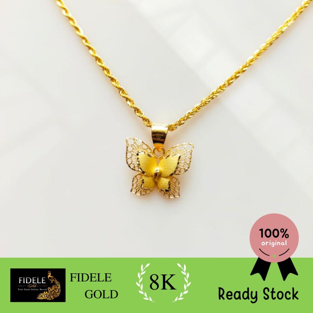 Liontin kupu kendari fashion liontin wanita emas asli 375