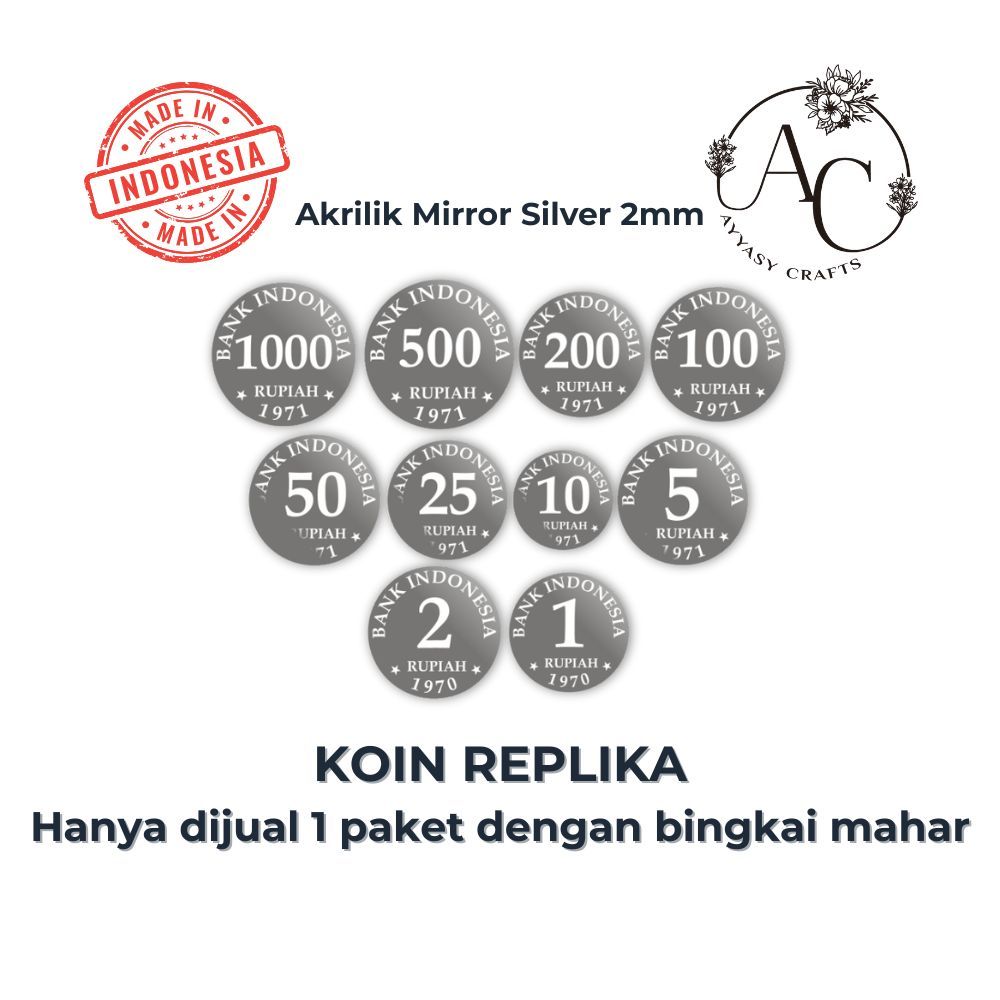 Replika Logam Akrilik / DIY REPLIKA KOIN HIASAN MAHAR UNTUK MAHAR LASER CUTTING