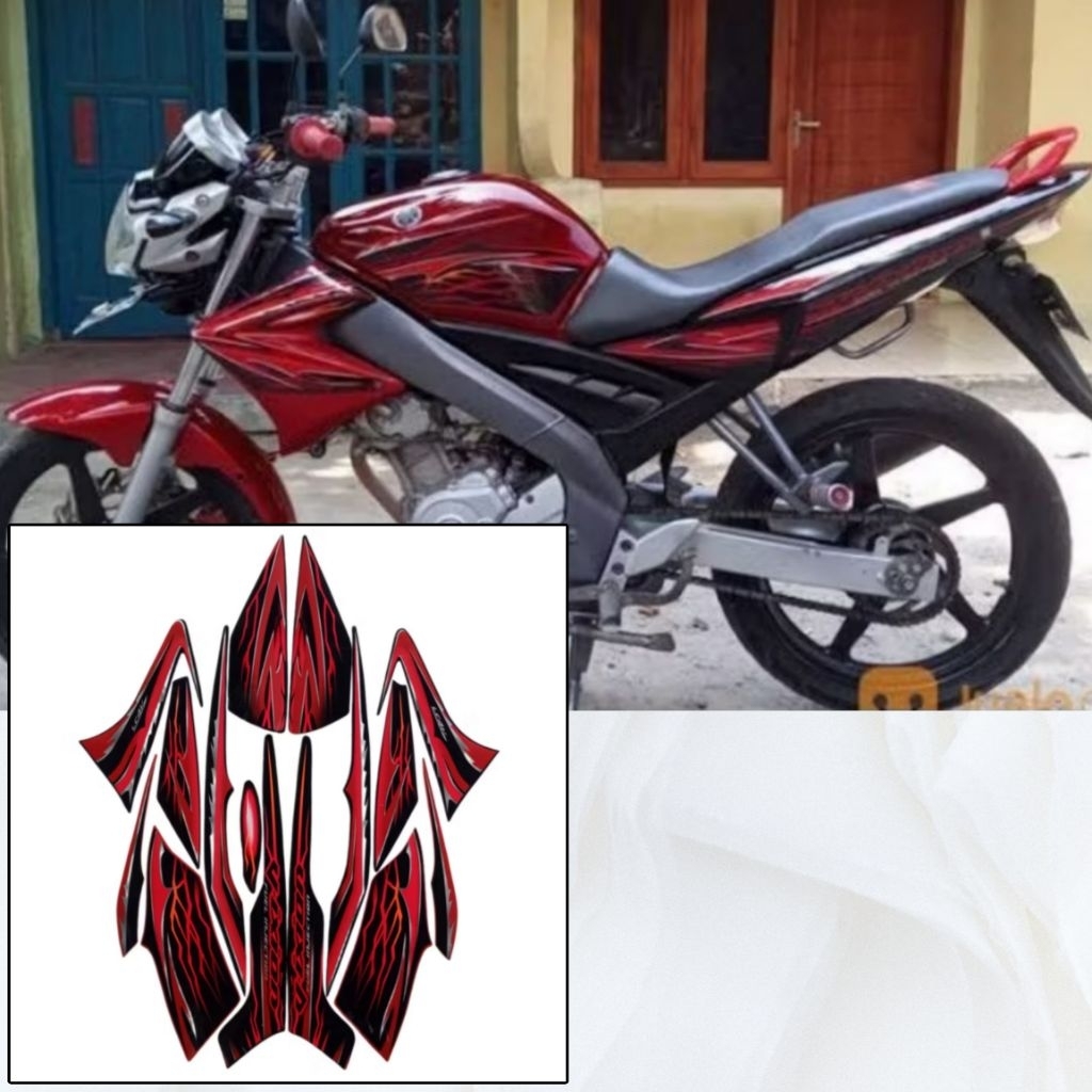 Stiker Striping Lis Body Motor Vixion Old 2010 Merah