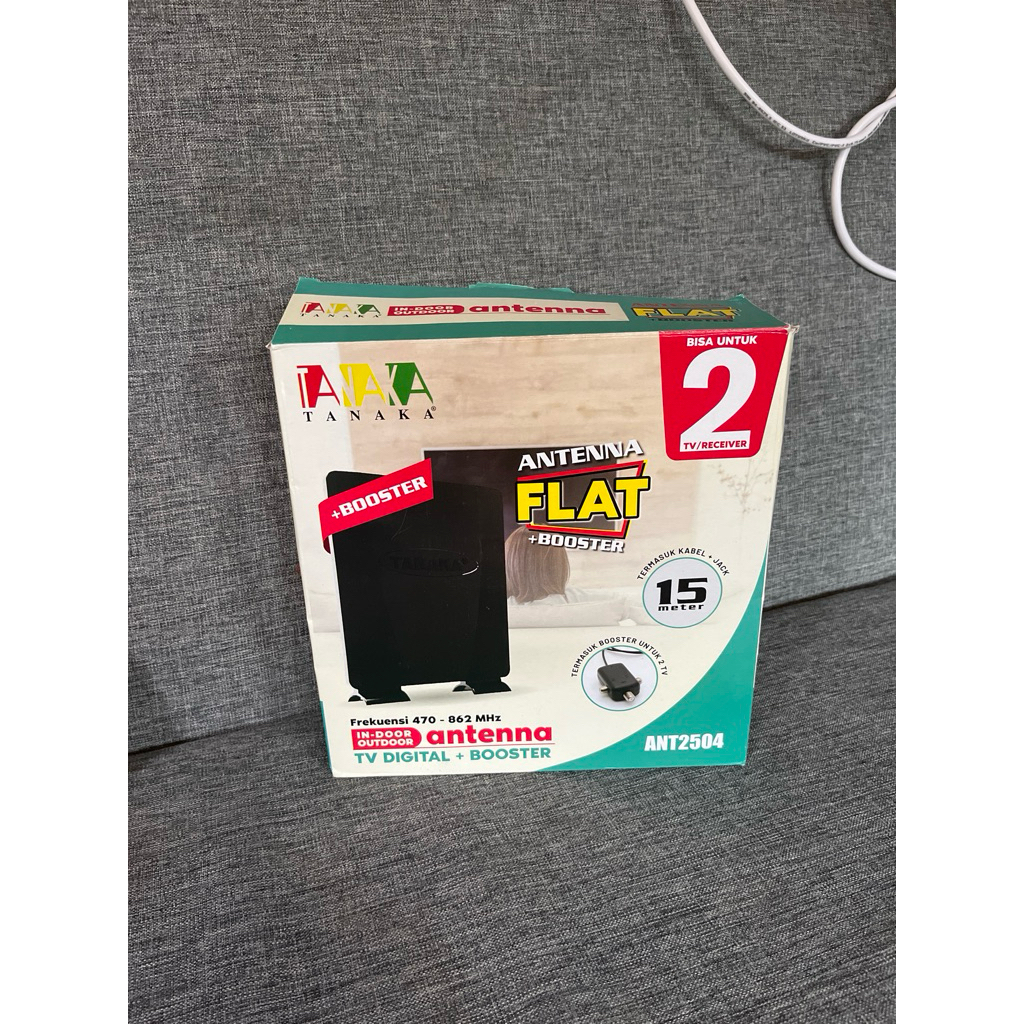 antena tv digital flat + booster merk tanaka