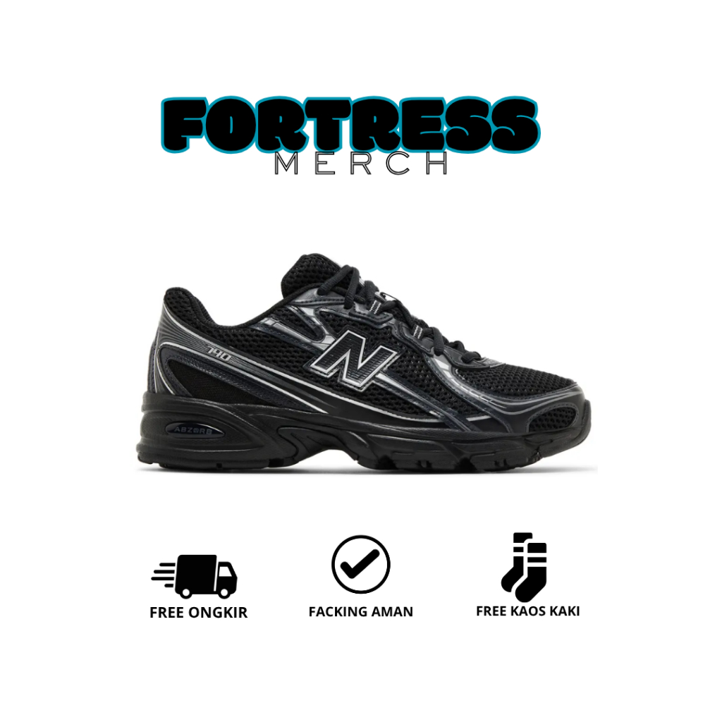 sepatu NB 740 V2 Black grey silver